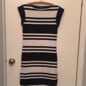 Black and cream stripped cotton dress